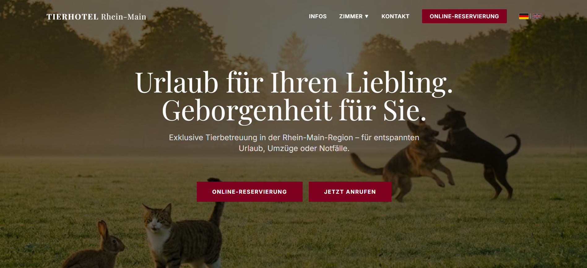Tierhotel Rhein Main - Webdesign Referenz aus Rhein-Main